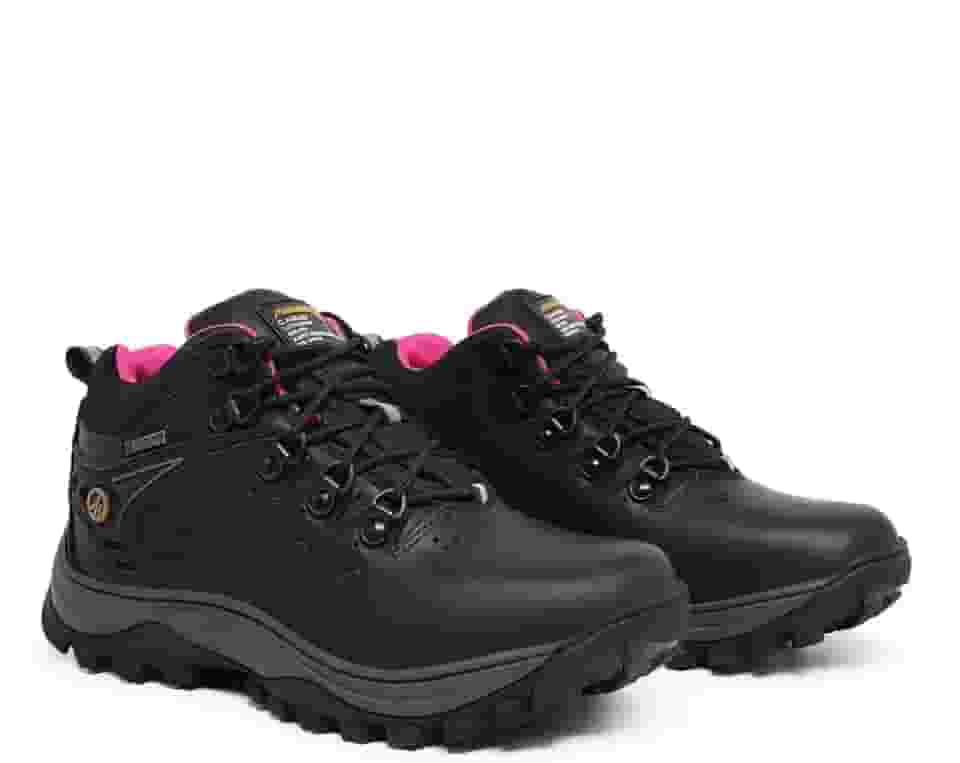 Bota Feminina de Trilha X-Trail em Couro Legítimo com Biqueira PVC