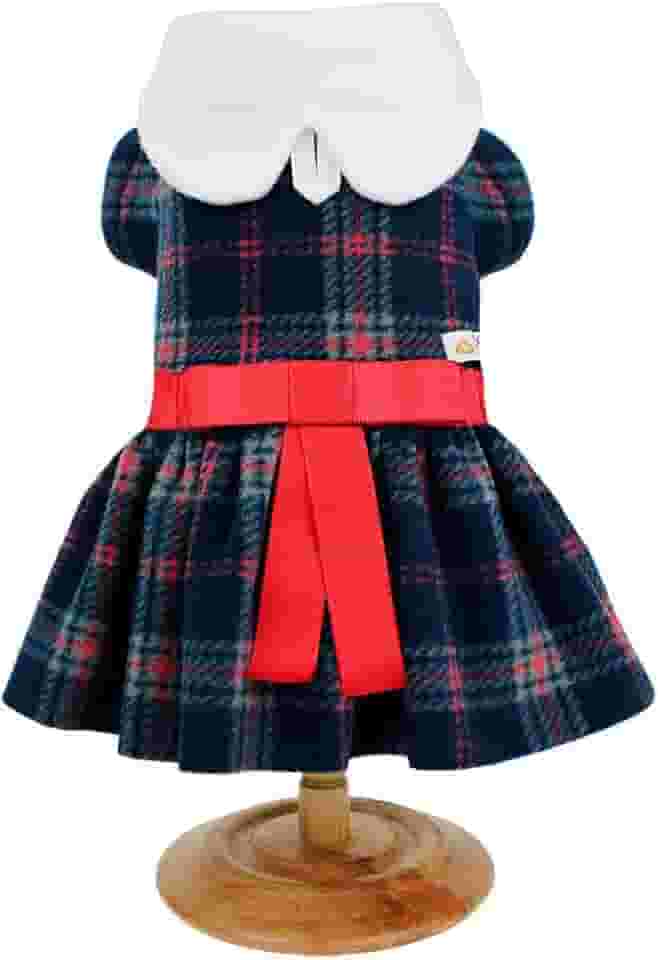 Vestido Soft Laço Xadrez Marinho, Tamanho M