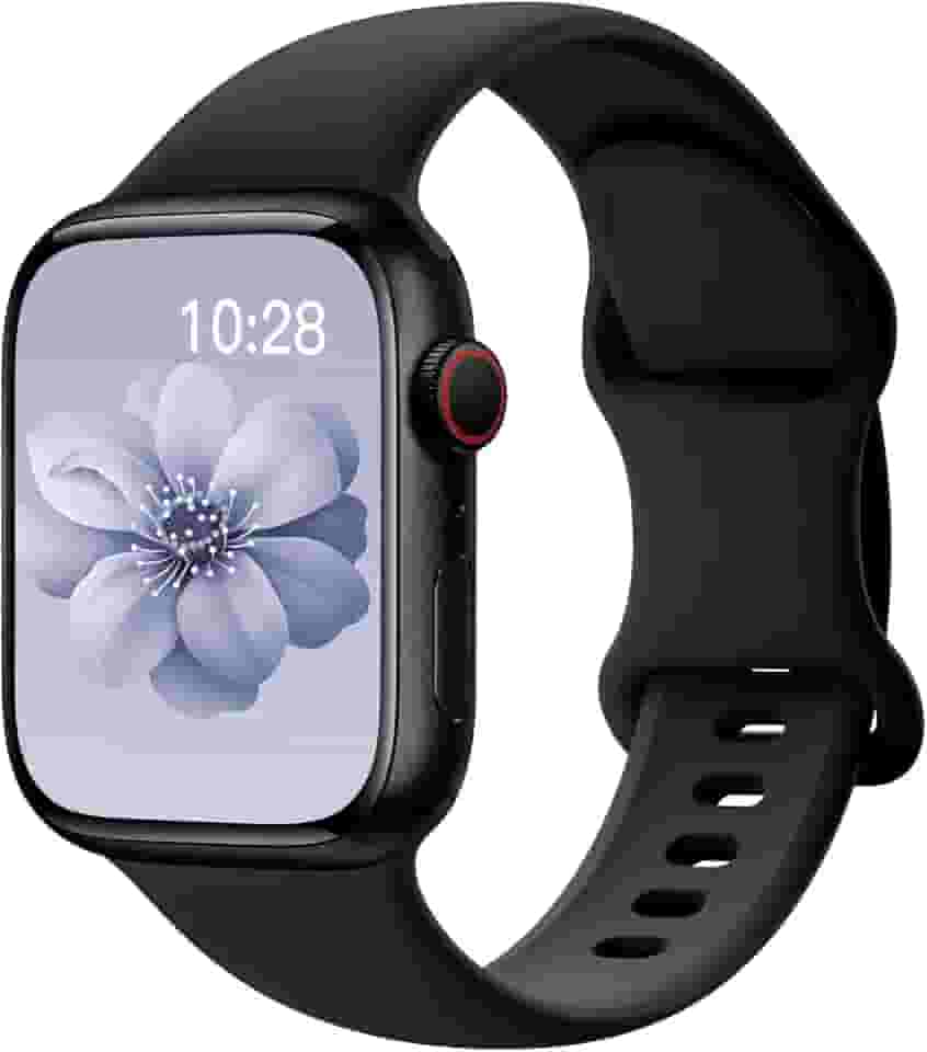 Pulseiras esportivas de silicone compatível com pulseiras de Apple Watch de 40 mm, 38 mm, 41 mm, 44 mm, 45 mm, 42 mm, 49 mm femininas e masculinas, pulseira de substituição esportiva macia e