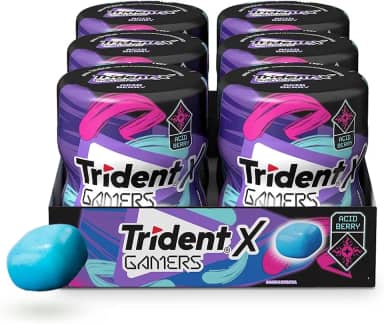 Chiclete Trident XGamers Framboesa e Limão - Caixa com 6 unid de 48,3g