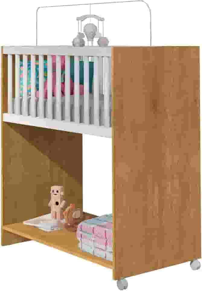 Mini Berço Cama Baby Com Colchão Quarto Infantil Unisex 2 em 1 ((nature)