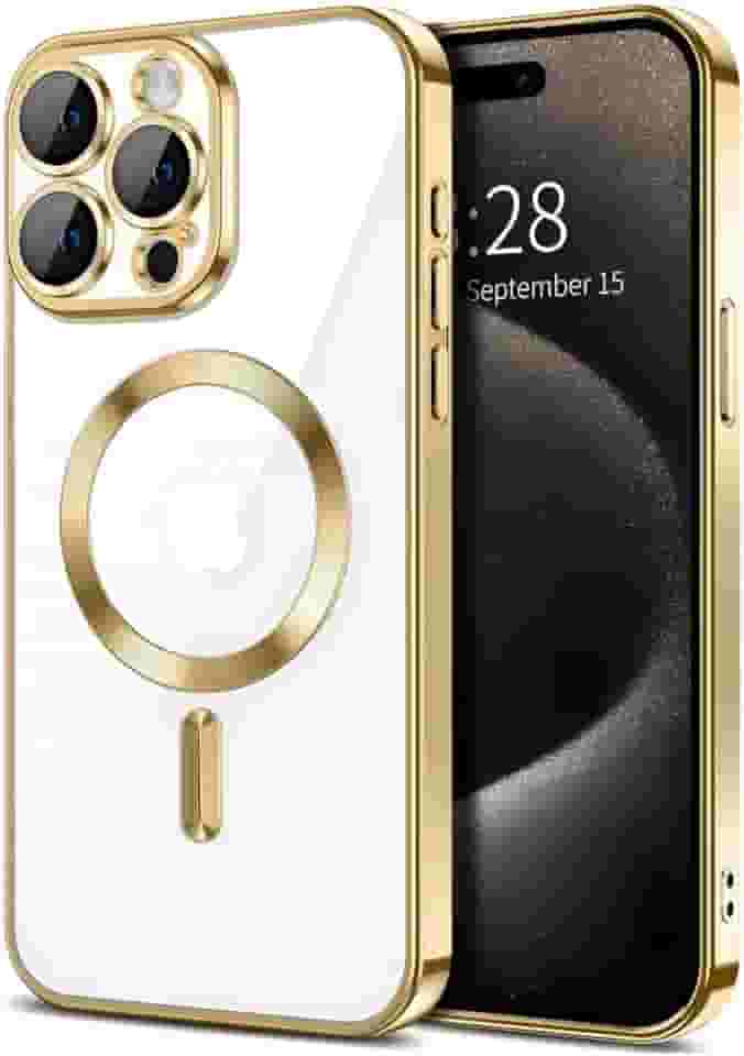 Capa Capinha Magnética Anti Impacto Luxo Case Slim Proteção Total Lente Câmera Premium Para iPhone (Gold, iPhone 11)