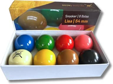 Jogo 8 Bolas Sinuca Snooker Regra Brasil 54 mm Rei dos Tacos