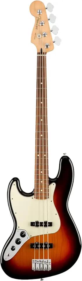 Fender Player Jazz Bass, 3 cores Sunburst, canhoto, skate Pau Ferro