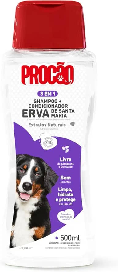 PROCÃO Shampoo Erva de Santa Maria para cães e gatos 500 ml