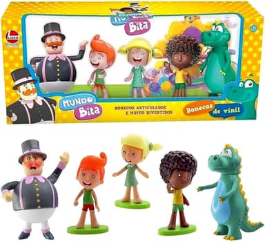 Kit 5 Bonecos Mundo Bita Vinil Brinquedos Articulados