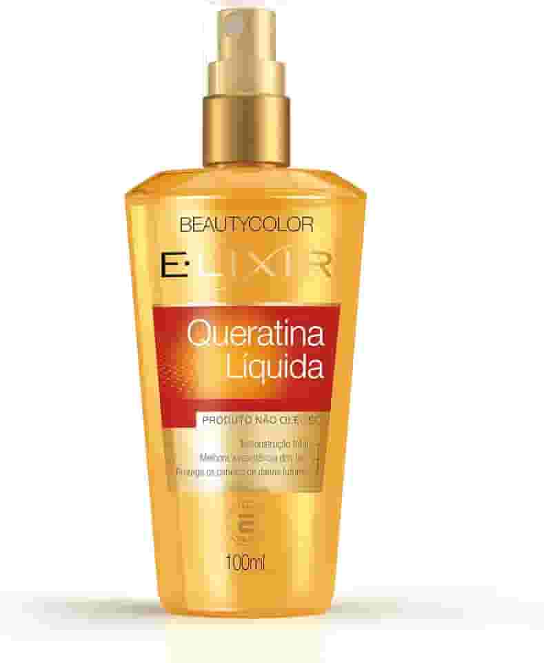 Queratina Líquida E.lixir 100ml – Reconstrução Inteligente, Maleabilidade e Brilho Saudável – Repõe a Massa Capilar e Fortalece os Fios – Para Cabelos Enfraquecidos ou Danificados – Beauty Color