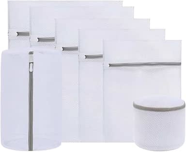 Kit 7 Sacos para Lavar Roupas Delicadas em Malha Protetora – Diferentes Tamanhos, Organizam e Preservam Peças
