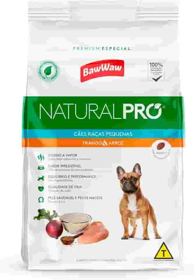 Ração Baw Waw Natural Pro para cães raças pequenas sabor Frango e Arroz - 10,1kg