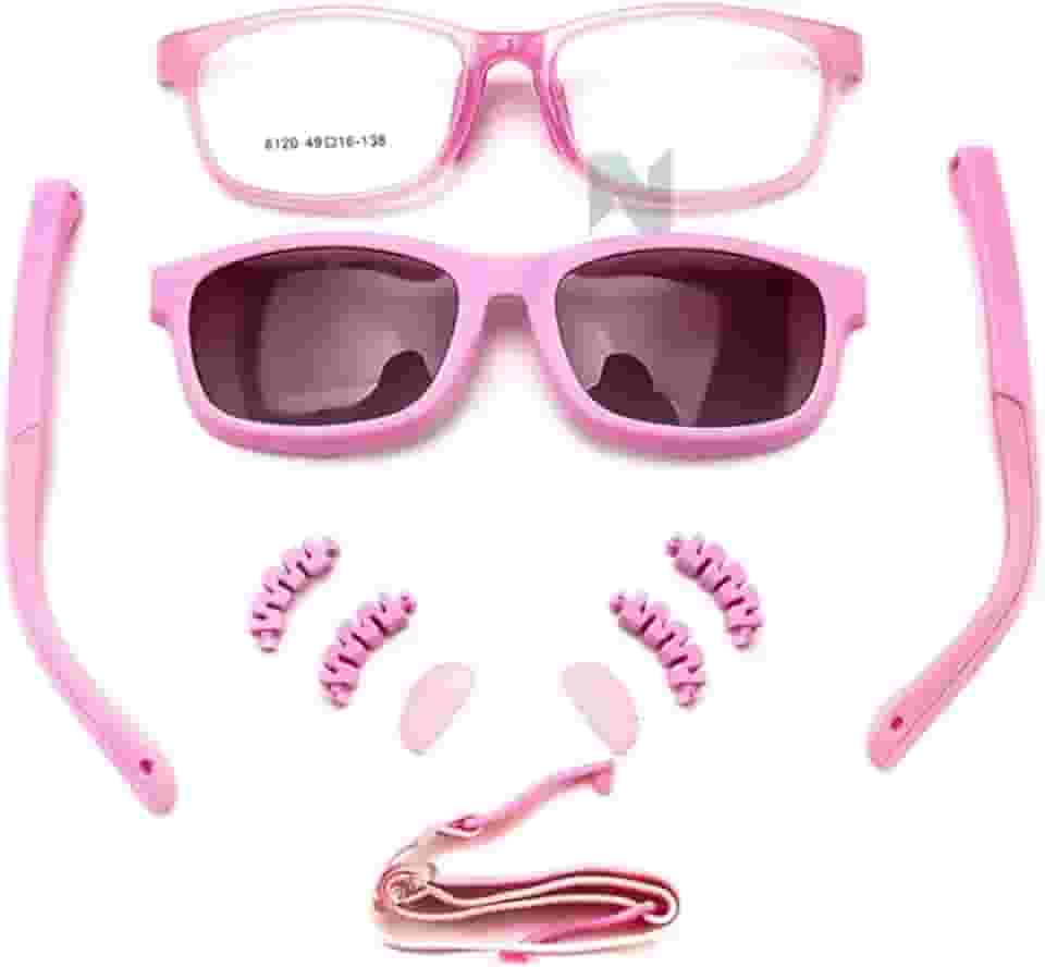 Armação De Óculos Infantil Solar Clip On 2 Em 1