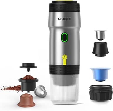 Máquina de café expresso portátil, cafeteira portátil 3 em 1, mini máquina de café expresso de 20 bar, cafeteira de viagem com autoaquecimento compatível com cápsulas NS, DG e café moído, para