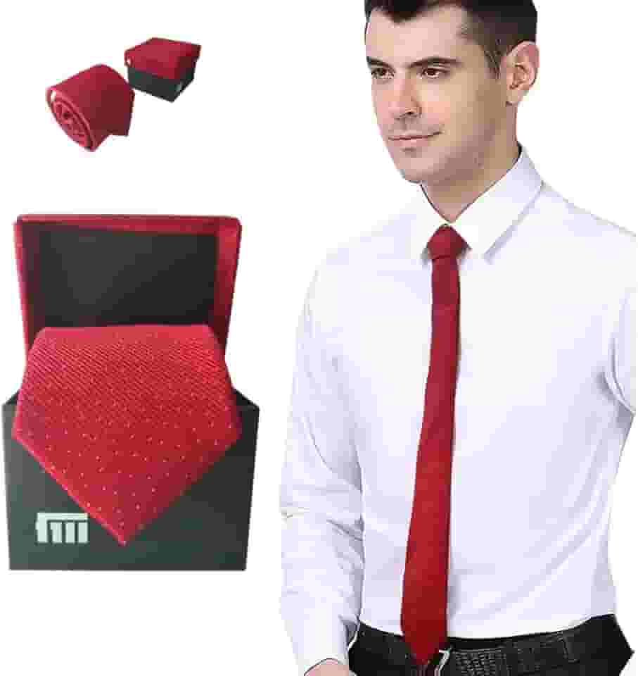 Gravata Vermelha Fatto A Mano 1200 Fios Microseda Caixa