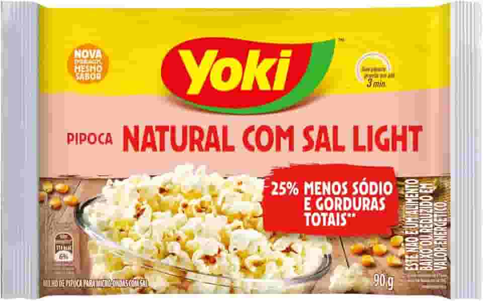 Yoki Popcorn Micro Natural com Sal light 90G