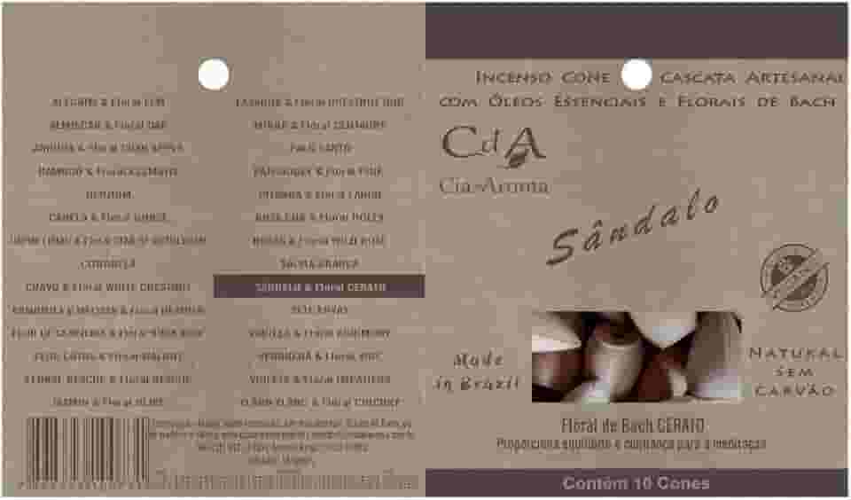 Incenso Cone 100% Natural e Vegano com Florais e Óleos Essenciais Sândalo