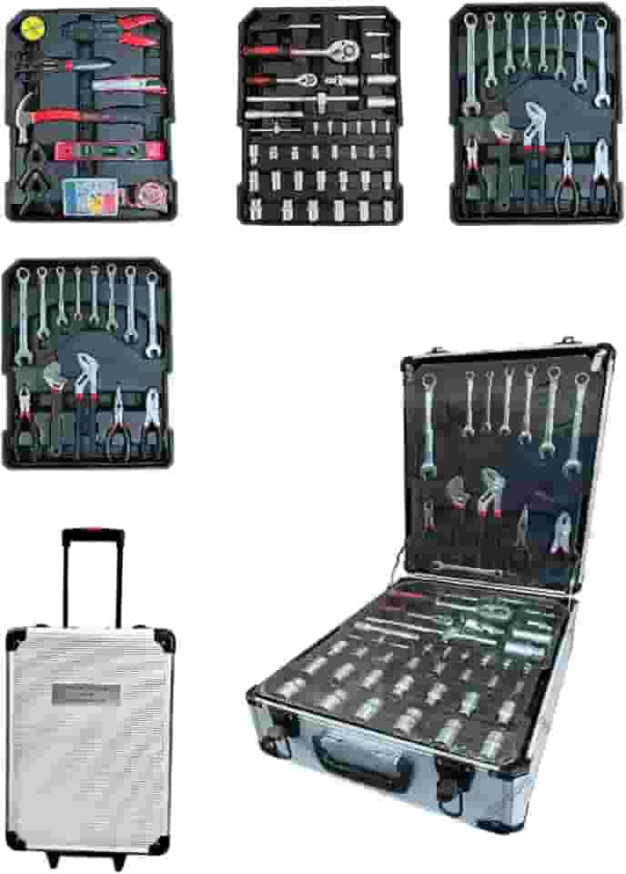 Maleta De Ferramentas 186 Peças Com Rodinha E Fechadura