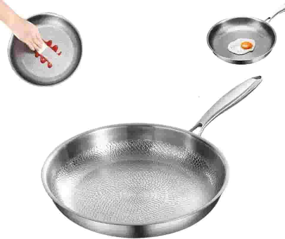 Wynfelo Titanium Hammered Pan Pro, 2025, multifuncional, ultradurável, resistente a arranhões, antiaderente, aquecimento uniforme para cozinhar