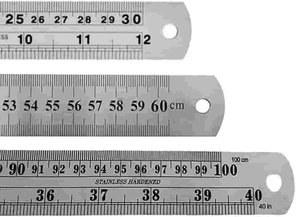 Kit Réguas Aço Inox 30cm 60cm 1 Metro Artesanato Patchwork