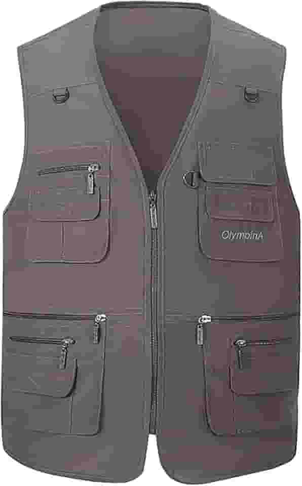 Colete de pesca masculino com vários bolsos, colete de safári, para viagem, foto, trabalho, agasalhos vivos