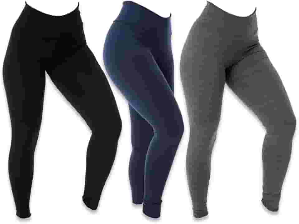 KIT 3 LEGGINGS CINTURA ALTA TECIDO DUPLO ZERO TRANSPARÊNCIA