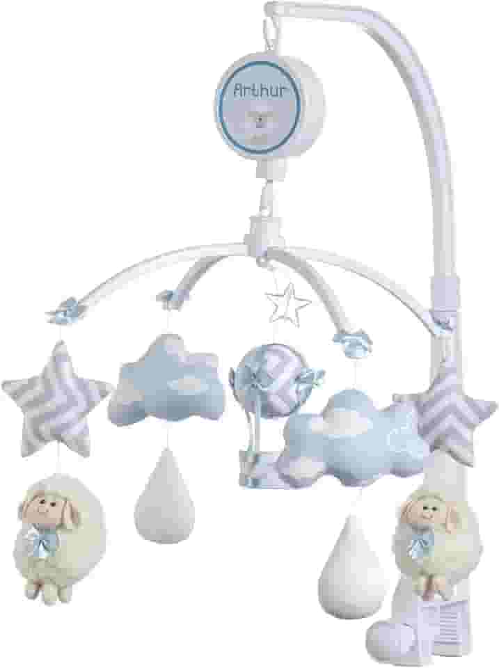 Jheppbay Móbile Berço Bebê Musical E Giratório Ovelinha Azul