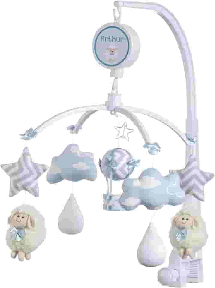 Jheppbay Móbile Berço Bebê Musical E Giratório Ovelinha Azul