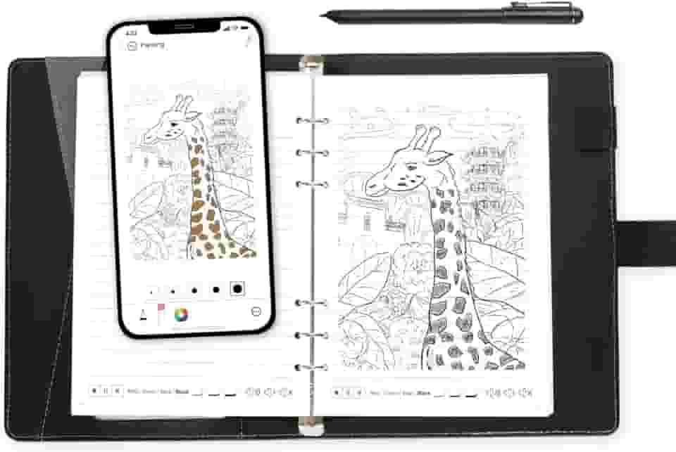 Ophaya Conjunto de caneta inteligente 2 em 1, inclui smartpen e caderno digital, compatível com aplicativo Ophaya para anotações, gravação e armazenamento