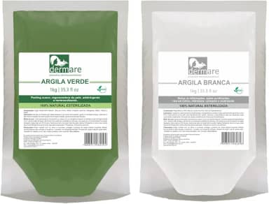 Kit Argila Branca E Argila Verde 1kg Cada - Dermare