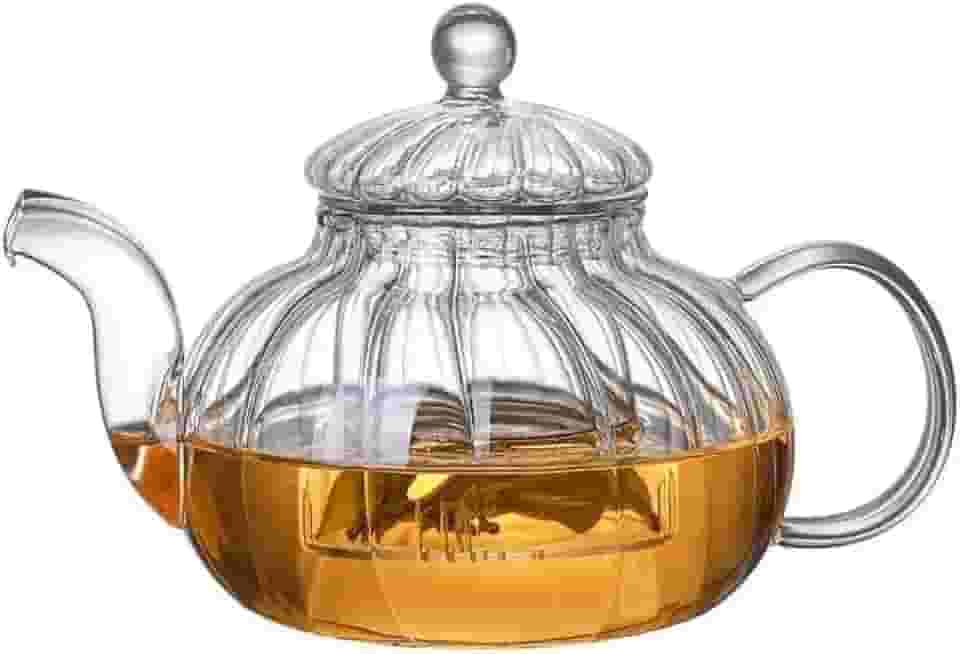Chaleira de vidro Borossilicato Resistente ao Calor 1Litro, Vai ao fogo, compativel c/forno eletrico, Infusor de vidro, Resistente