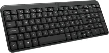 Teclado Sem Fio Logitech K250 Bluetooth com Conectividade Rápida e Fácil, Design Compacto, Teclado Numérico, Layout ABNT2, Teclas Resistentes a Derramamentos, Compatível com PC e Mac - Grafite