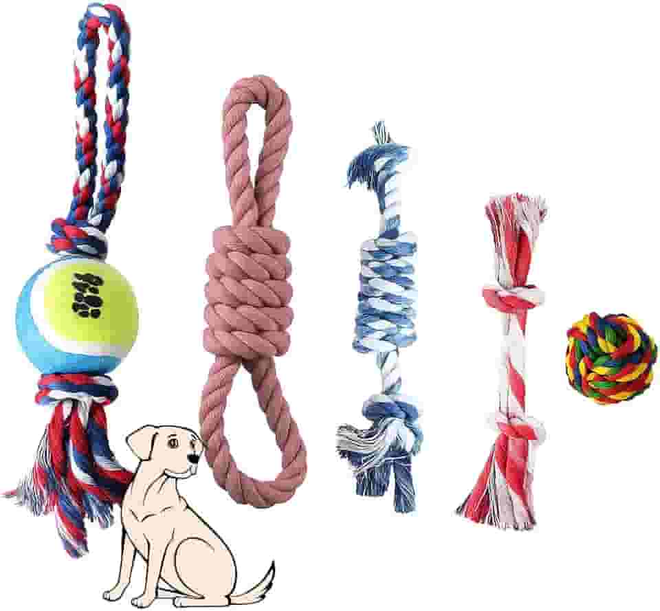 Brinquedo Cães Combo 3 Peças, Resistente, Antiestresse, Alivia Estresse dos Cachorros, Mordedor Corda Interativo, Cores Sortidas.