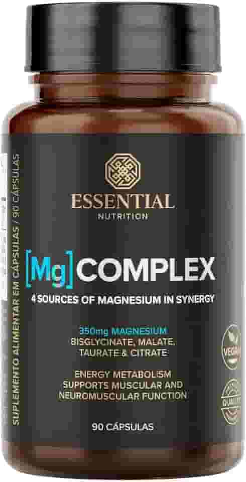 Mg Complex - 4 Tipos de Magnésio - 90 Capsulas - Essential Nutrition