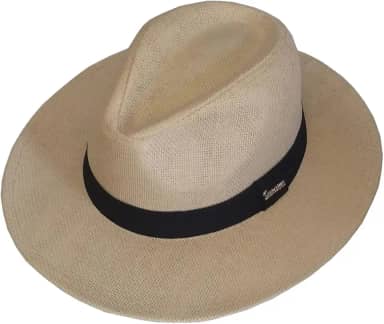 Chapéu Moda Panamá Shantung Casual Praia Unissex Aba Larga