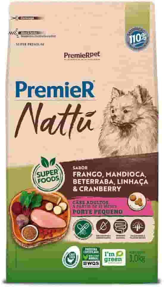 PremieR Pet Nattú Ração Seca para Cães Adultos Porte Pequeno Sabor Mandioca 10,1kg