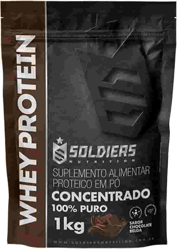 Whey Protein Concentrado 1Kg - Chocolate Belga - 100% Puro Importado - Soldiers Nutrition