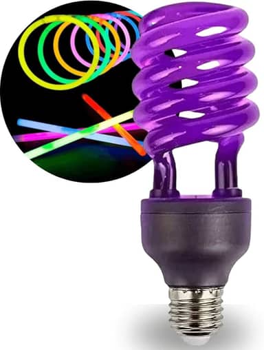 Kit Festa Lâmpada Luz Neon Negra 36w E 10 Pulseiras Fluorescente (110)