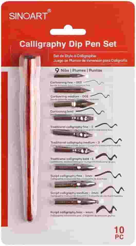 Kit Caligrafia 09 Penas + Cabo de Caligrafia Sinoart