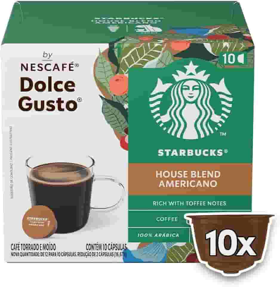 Café em Cápsula Torrado e Moído House Blend Americano Starbucks Caixa 85g 10 Unidades