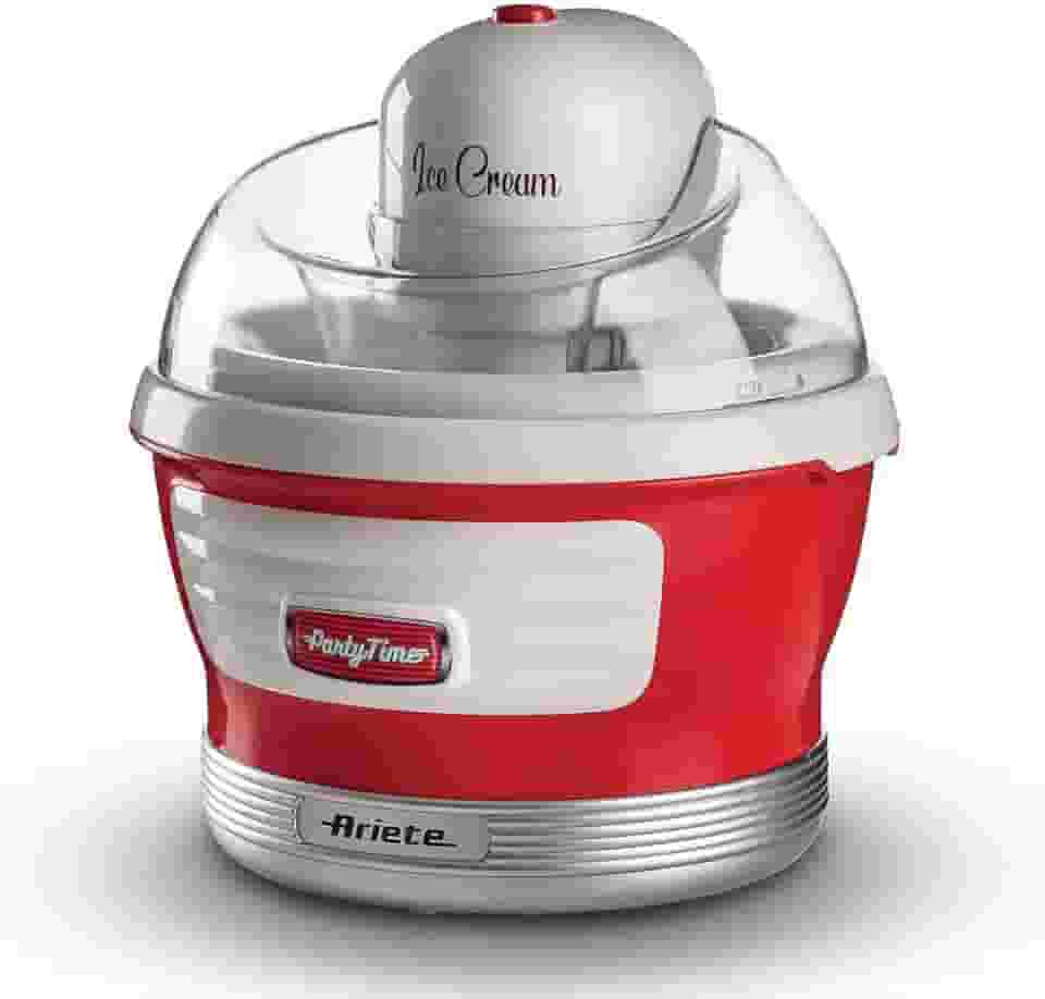 Ariete 643, Maquina de Sorvete Retrô Vermelha - Party Time, 1,5 Litros, Sorvetes em 30 minutos, 12W - 127V