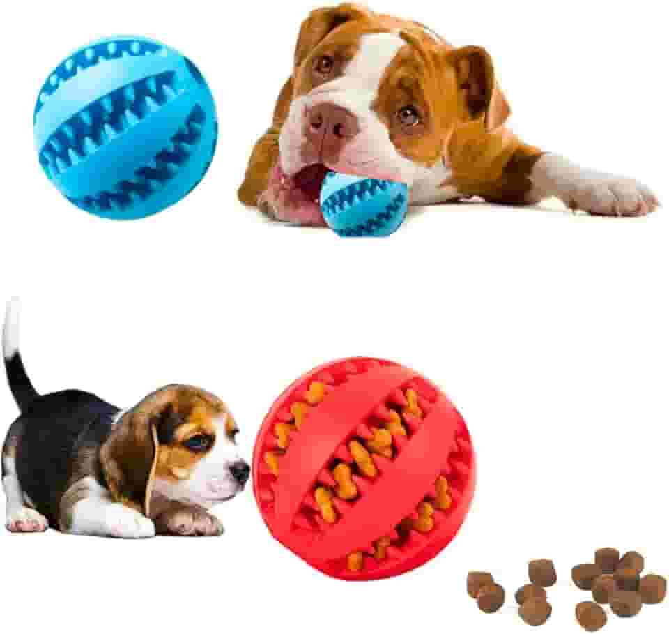 Brinquedo Bola Bolinha Para Cães Cão Cachorro Pet Porta Petisco Ração Limpeza Higiene Dental Cachorros Pets Borracha Resistente (Vermelha)