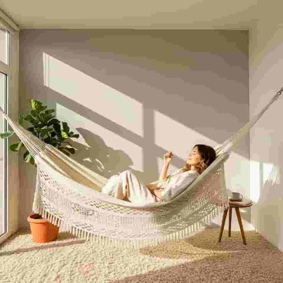 Rede de Dormir Casal Artesanal Ostra Bege 100% Algodão – Conforto, Tradição e Durabilidade