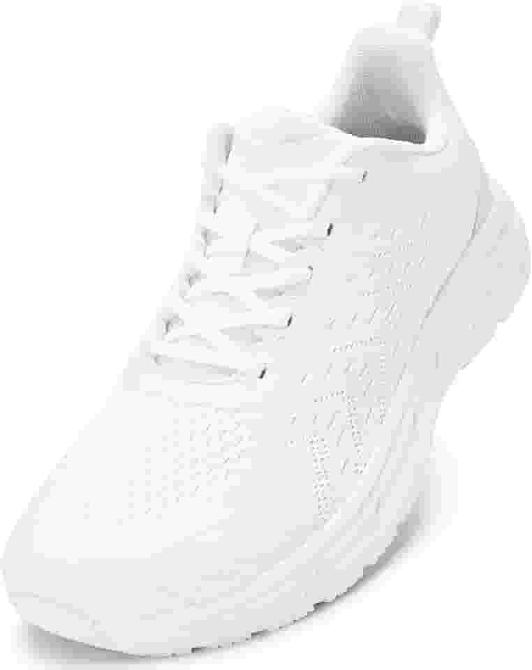 Sapatos masculinos com bico largo – Sapatos de caminhada de largura extra larga confortável tênis de corrida atlética corrida treino academia tênis para inchaço joanete fascite plantar, Branco, 11