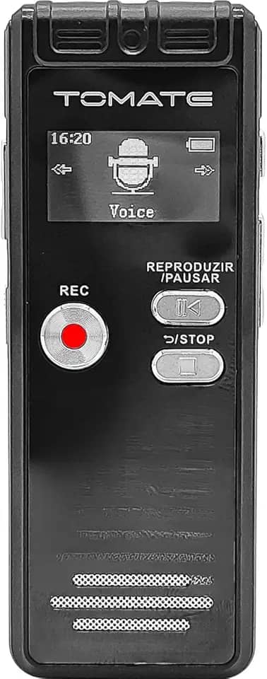 Gravador de Voz Digital Portátil 8GB Áudio Claro e Alta Sensibilidade Bateria de Longa Duração Reprodução Integrada Para Aulas, Reuniões e Entrevistas