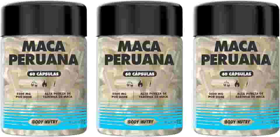 Kit 3x Maca Peruana Premium 2500mg 100% Pura Pote 60 Cápsulas Matéria Prima Importada Para Homens e Mulheres | Energia Resistência