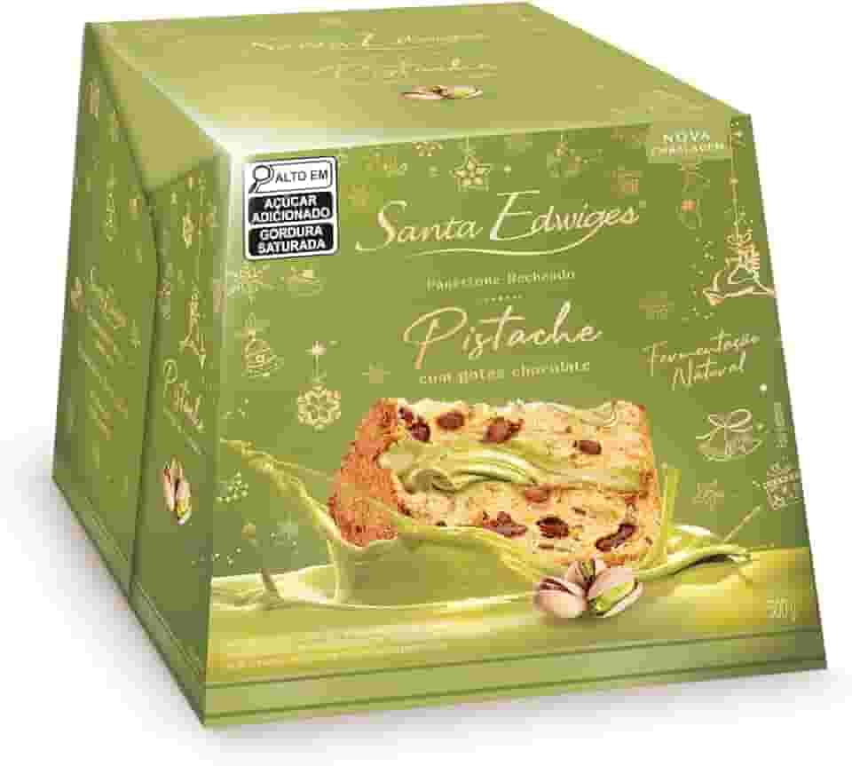 Panettone com Gotas de Choco e rech. de Brigadeiro de Pistache