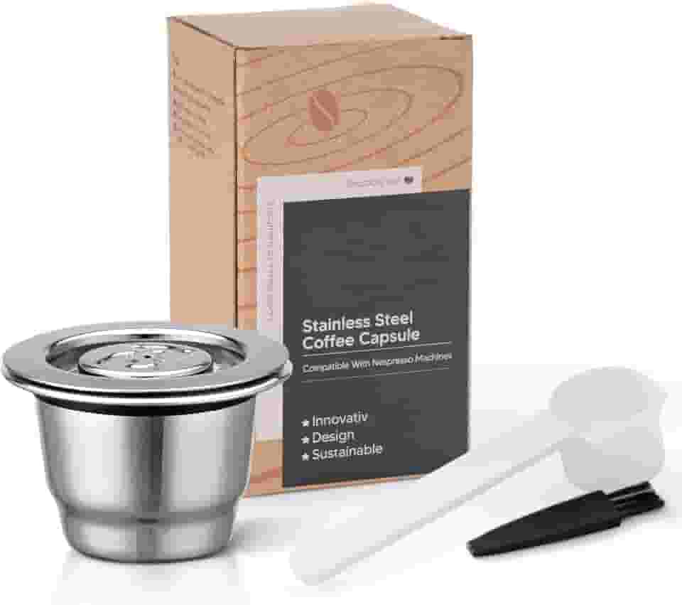 Cápsulas de café recarregáveis de aço inoxidável da com acessórios compatíveis com filtros de café reutilizáveis da máquina Nespresso
