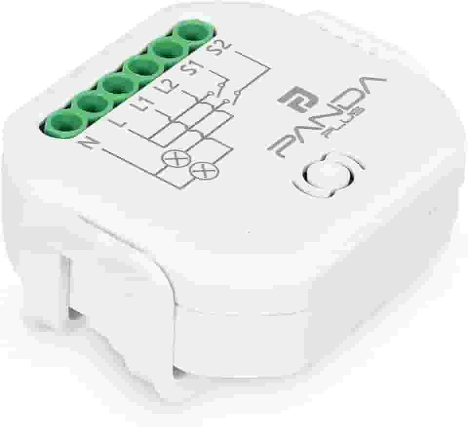 Interruptor Inteligente Mini Módulo Relé Wifi 2 Canais 10A Alexa Google App Tuya SmartLife Bivolt 2300W Automação Com Suporte Fixador Panda Plus - Branco 2 Canais