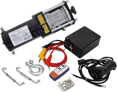 Guincho Elétrico 12V 1300kg - Motor 550W Cobre Puro, IP67 à Prova D'Água, Controle Remoto Sem Fio - Ideal para Off-Road, Agricultura e Barcos - Aventura, Trabalho e Resgate