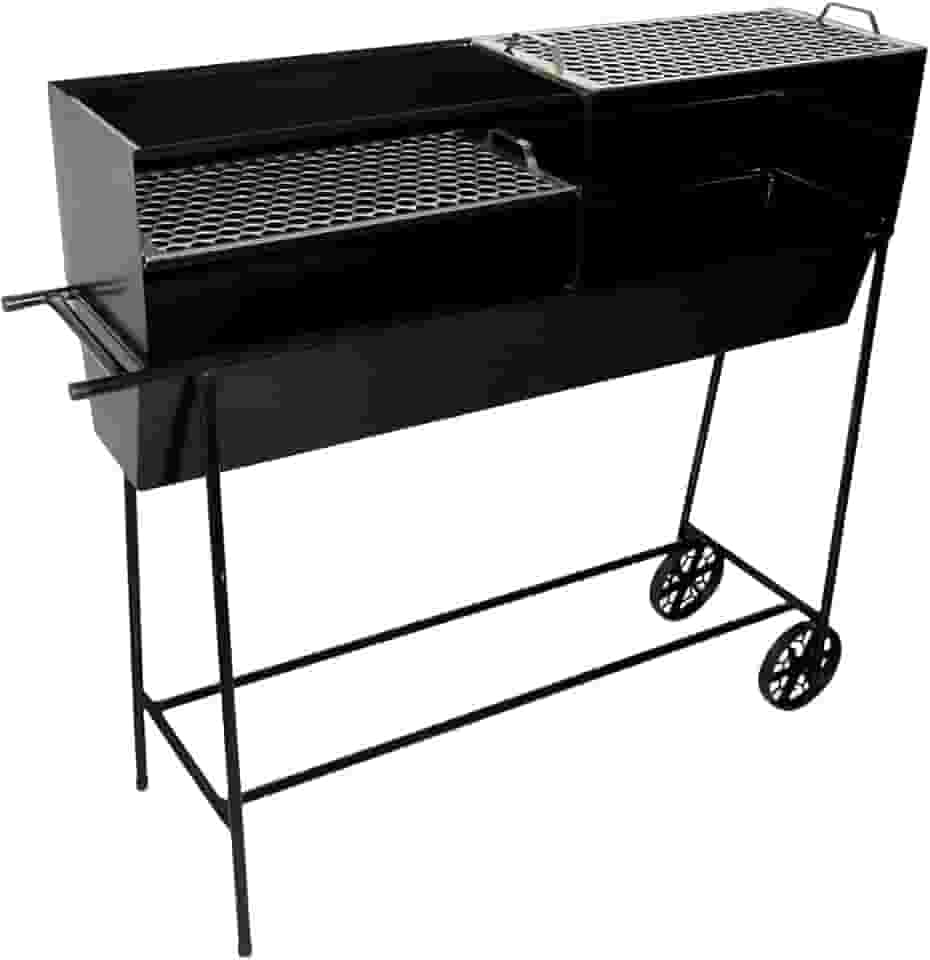 Churrasqueira Espetinho Aço FE Grelhas Carrinho 100x99x26cm