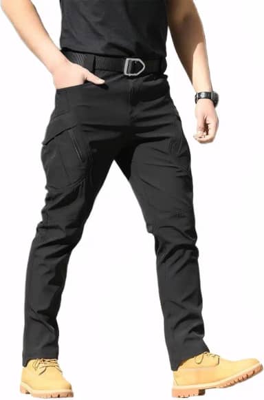 Calça masculina tática elástica resistente à água para uso ao ar livre