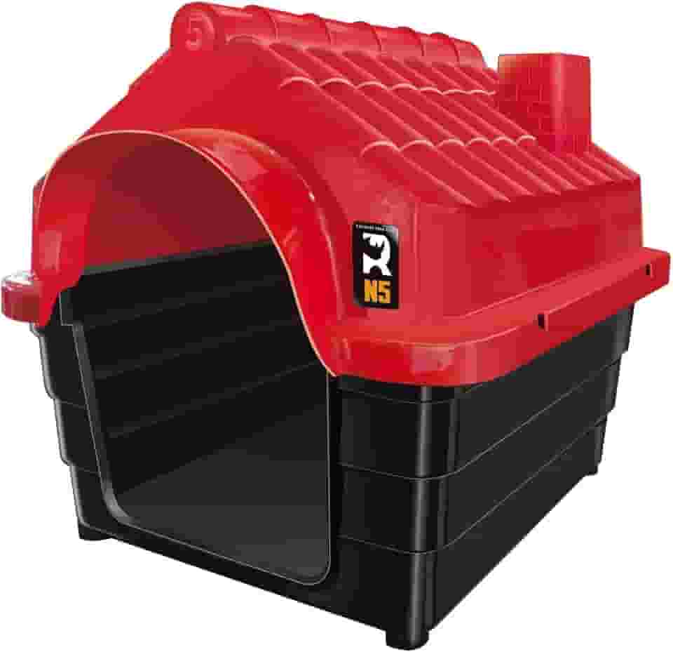 Casinha Plástica Desmontável para Cachorros, N5, Vermelho